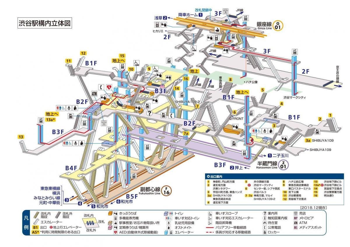 Shibuya estação de metro mapa