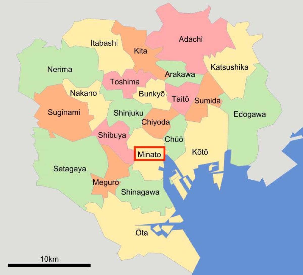 minato-ku Tokyo mapa