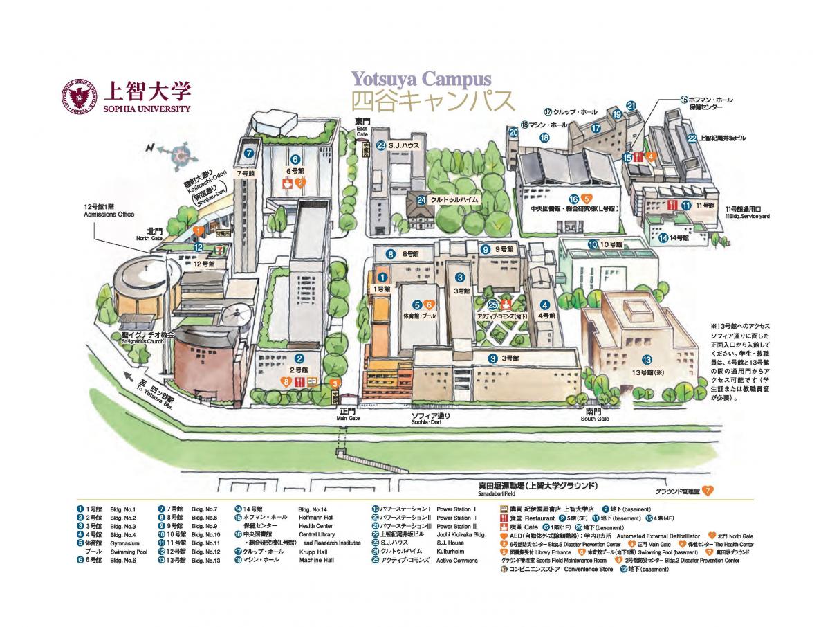 mapa de Sophia campus universitário