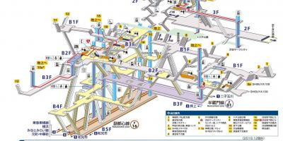 Mapa de estação de Shinjuku