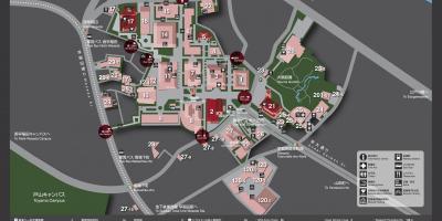 A universidade de Waseda mapa do campus.