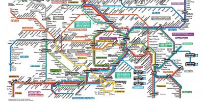 Tóquio de trem JR mapa