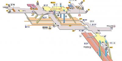 Mapa da estação Shimbashi