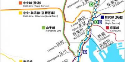 Mapa da Keihin tohoku linha