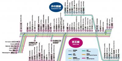 Keio trem mapa