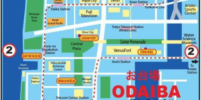 Odaiba em Tóquio mapa