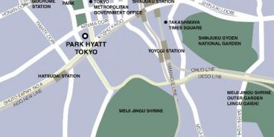 Mapa do park hyatt Tokyo