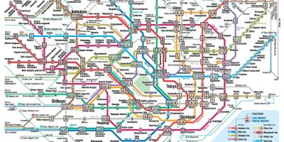 Tóquio mapa de transporte público