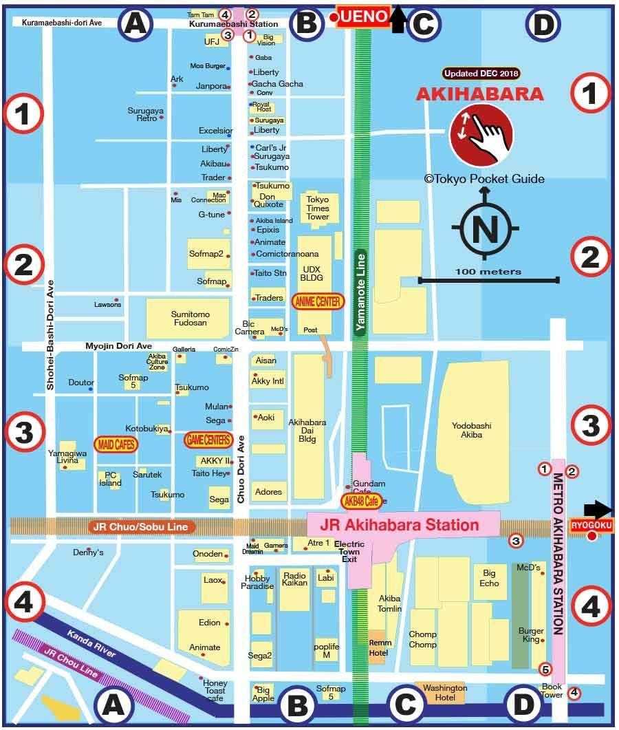 mapa de Akihabara, em Tóquio