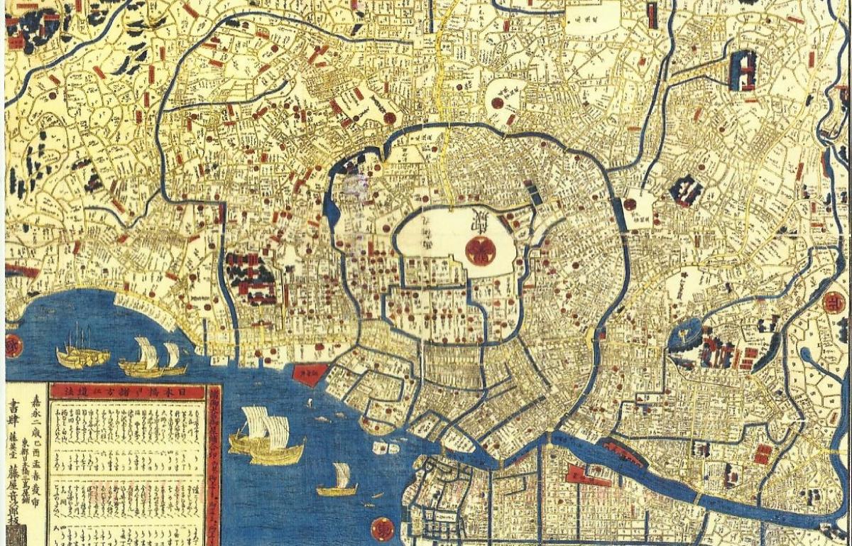 mapa da antiga Tóquio