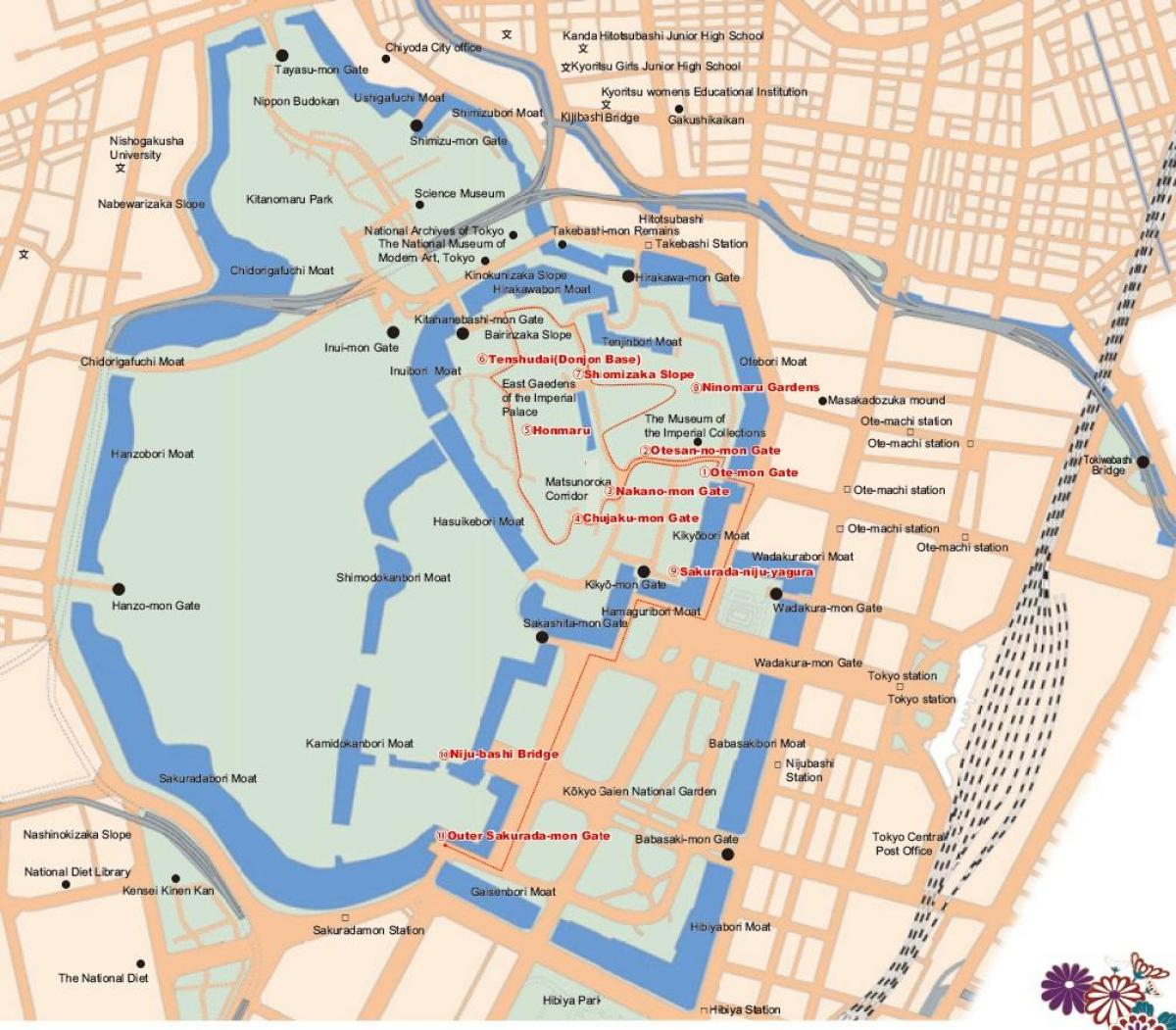 Chiyoda em Tóquio mapa