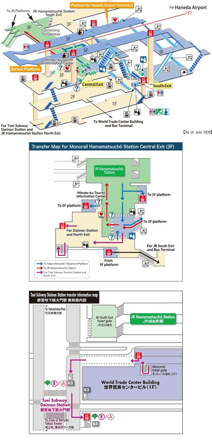 mapa de hamamatsucho estação