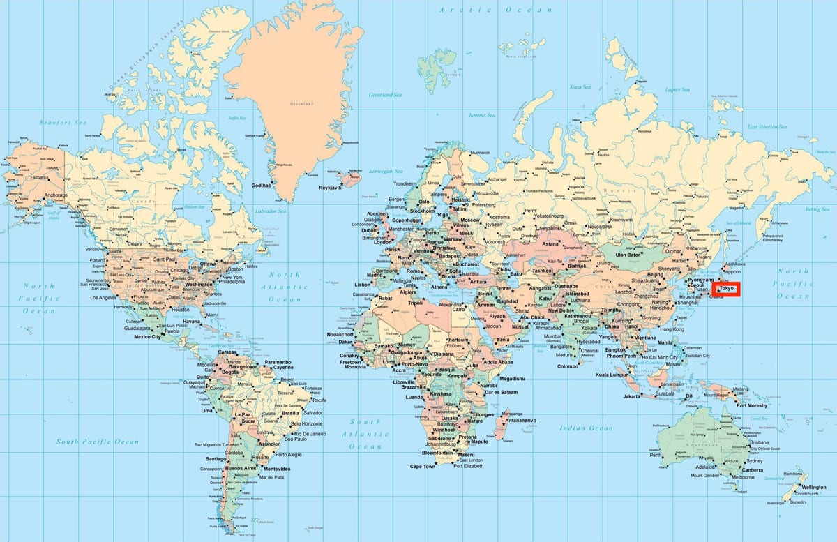 Tóquio no mapa