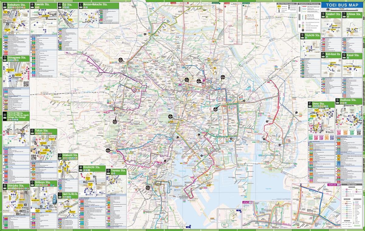Tóquio ônibus da cidade mapa