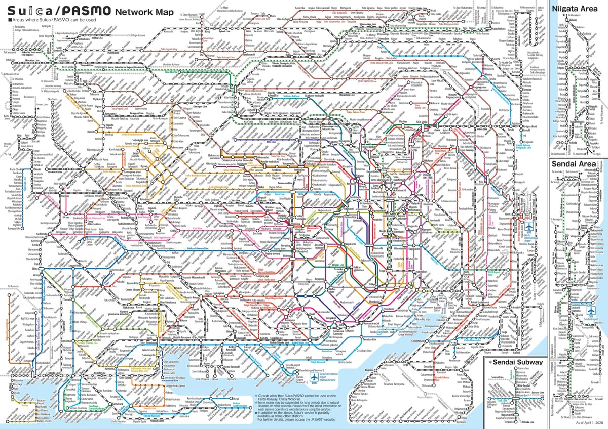 Japan rail mapa de Tóquio