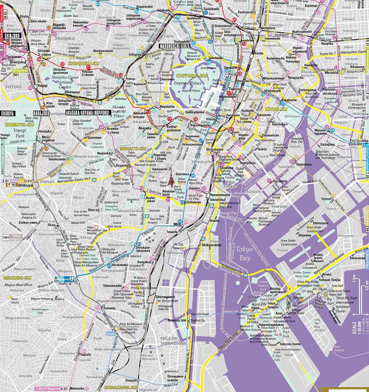 centro de Tóquio mapa