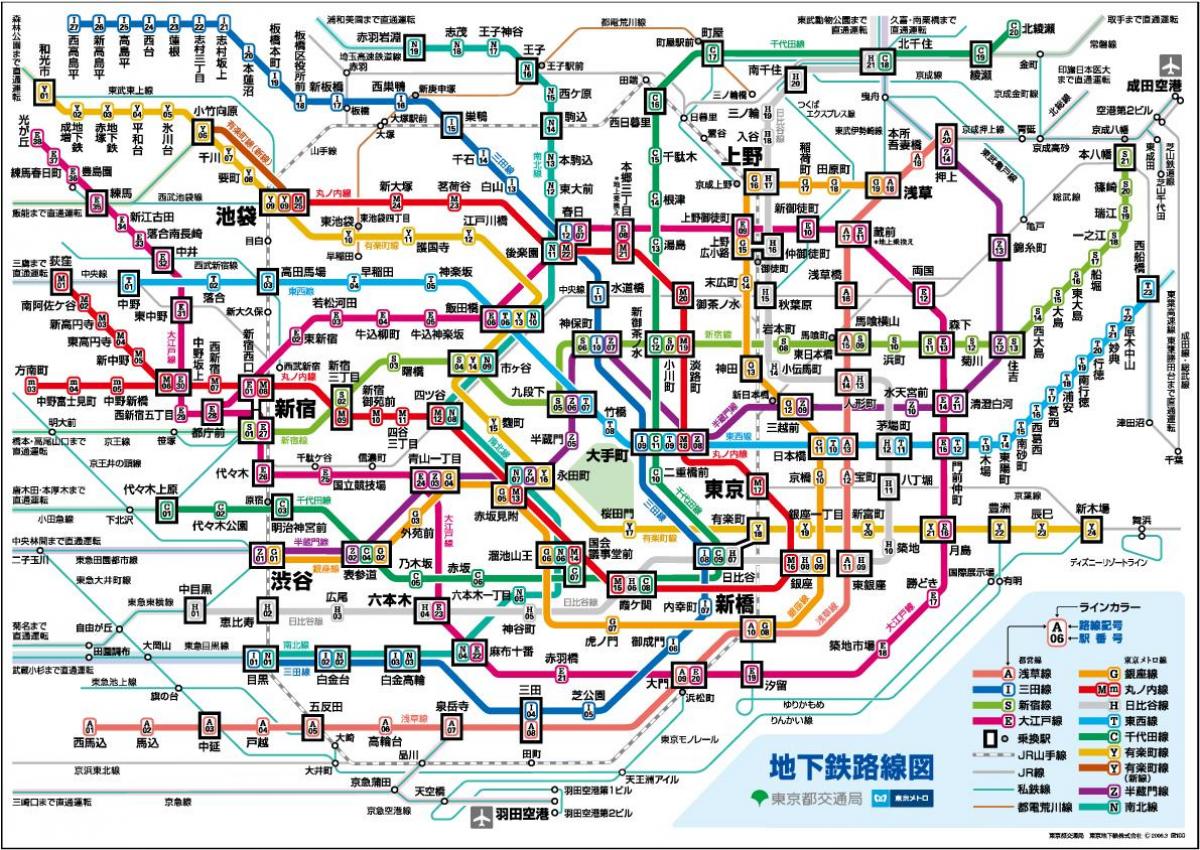 mapa de Tóquio em chinês