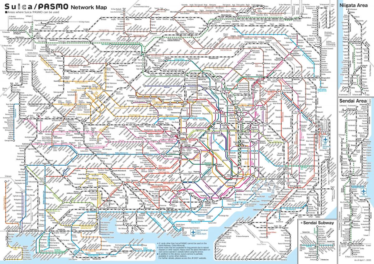 Japan rail mapa de Tóquio