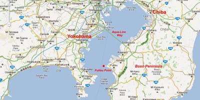 Mapa da baía de Tóquio