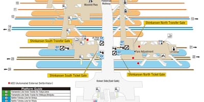 Mapa da estação de shinagawa