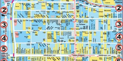 Mapa de Ginza em Tóquio em inglês