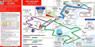 Tóquio hop on hop off mapa de ônibus