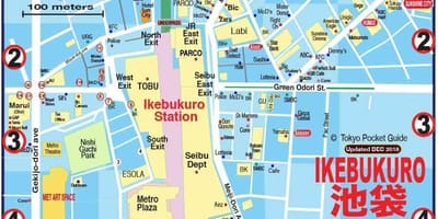 Mapa de Ikebukuro em Tóquio