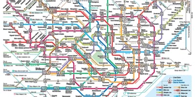 Tóquio mapa de transporte público